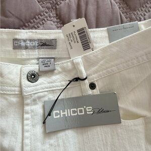 Chico's White Flare/Wide Leg Jeans